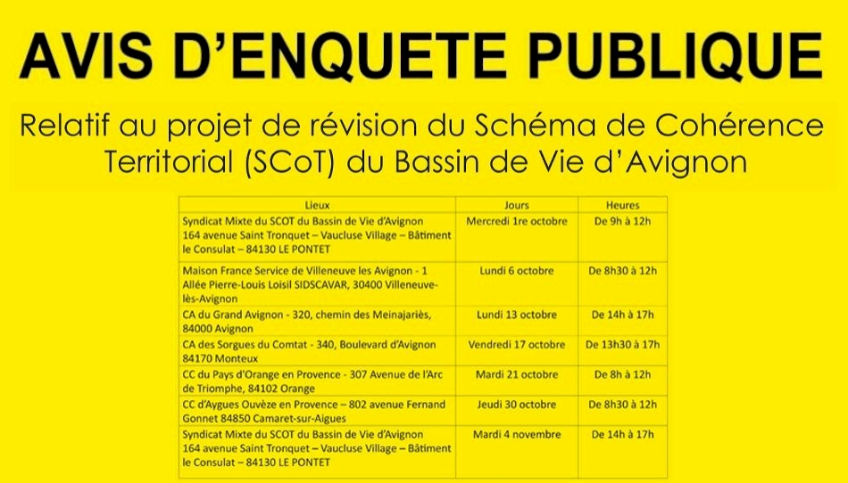 Avis d’enquête publique Avis d’enquête publique
