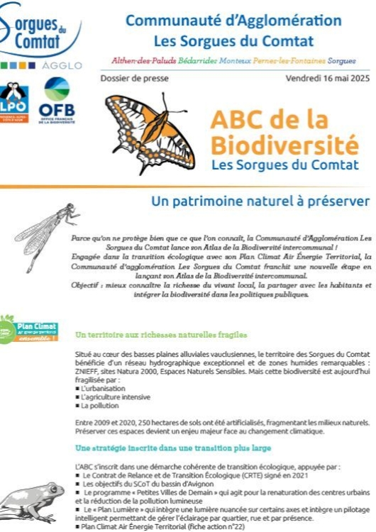 L'Atlas de la Biodiversité des Sorgues du Comtat