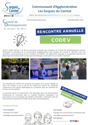 Rencontre Annuelle CODEV Rencontre Annuelle CODEV