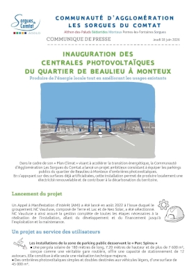 Inauguration des centrales photovoltaïques à Monteux Inauguration des centrales photovoltaïques à Monteux